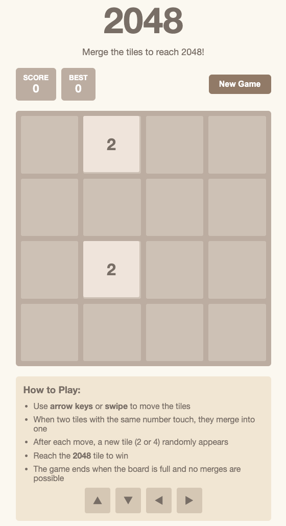 2048 Game Version 1